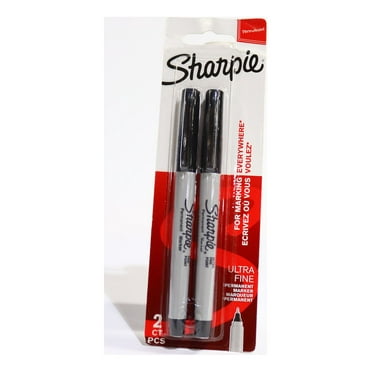 Sharpie Permanent Markers Ultra Fine Tip - Black, 2 count