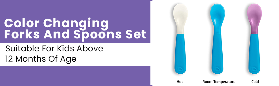 Munchkin ColorReveal Color Changing Toddler Forks and Spoons - 6 count