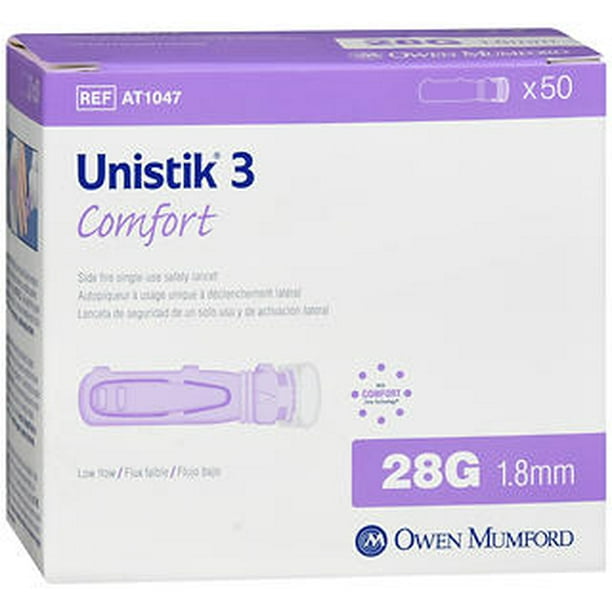 UNISTIK 3 GENTLE LANCETS 30GX1.5MM 50CT