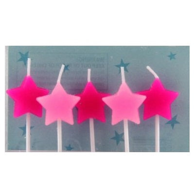 Star Candle, 8in - Solid Pink