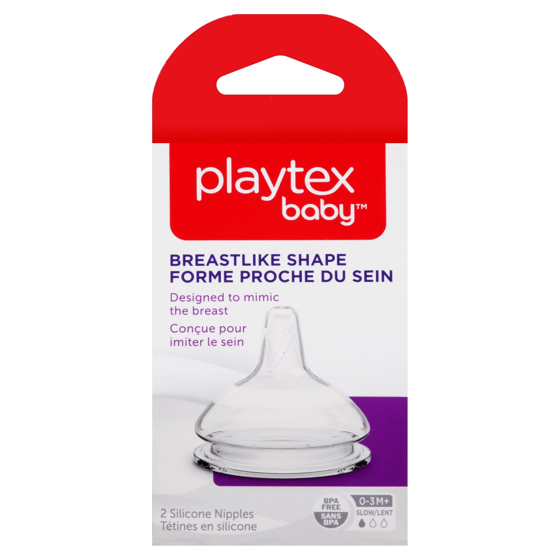 Playtex Baby NaturaLatch Silicone Baby Bottle Nipples Slow Flow, 2 pack