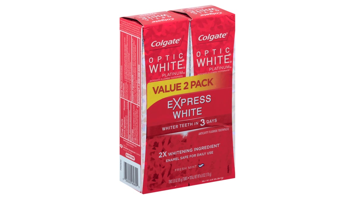 COLGATE OPTIC WHIT T/P MINT 2X4.5OZ TWN