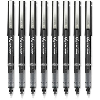 Pilot Precise V5 Rolling Ball Stick Pens, Extra Fine Point (0.5mm), Black, 2 Count
