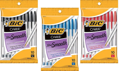 BiC Cristal Xtra Smooth Ballpoint Pen - Blue, 10 count