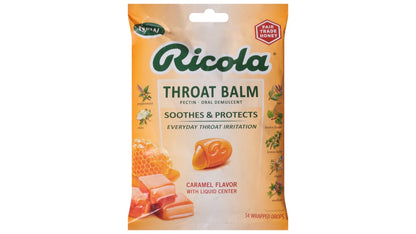 RICOLA BAG THROAT BALM CARAMEL DRP 34CT