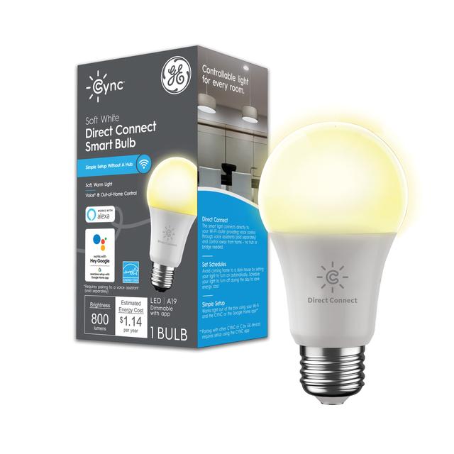 GE Lighting Cync A19 Smart LED Light Bulb, Color Changing Smart WiFi Light, Works with Alexa and Google Home