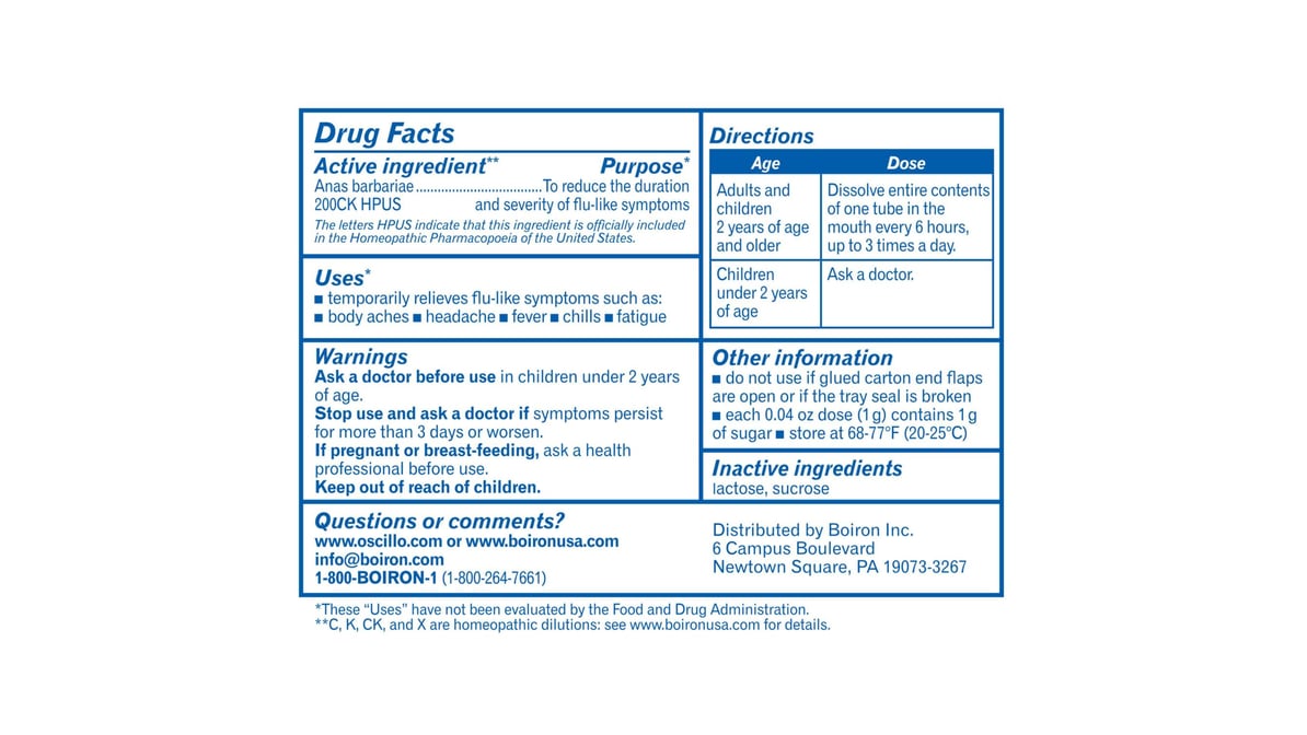 OSCILLOCOCCINUM FLU REMEDY PE 12
