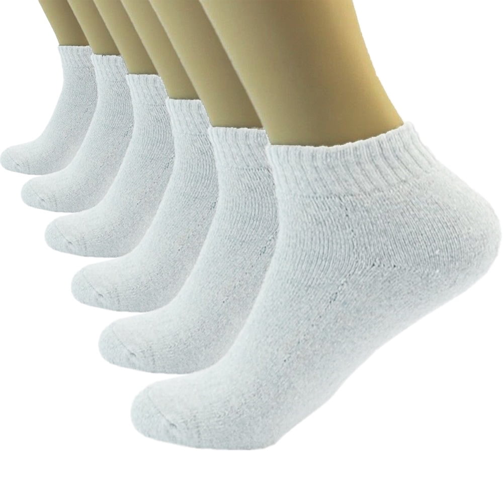 SOCKS MENS QTR WHT / GRY 3PK