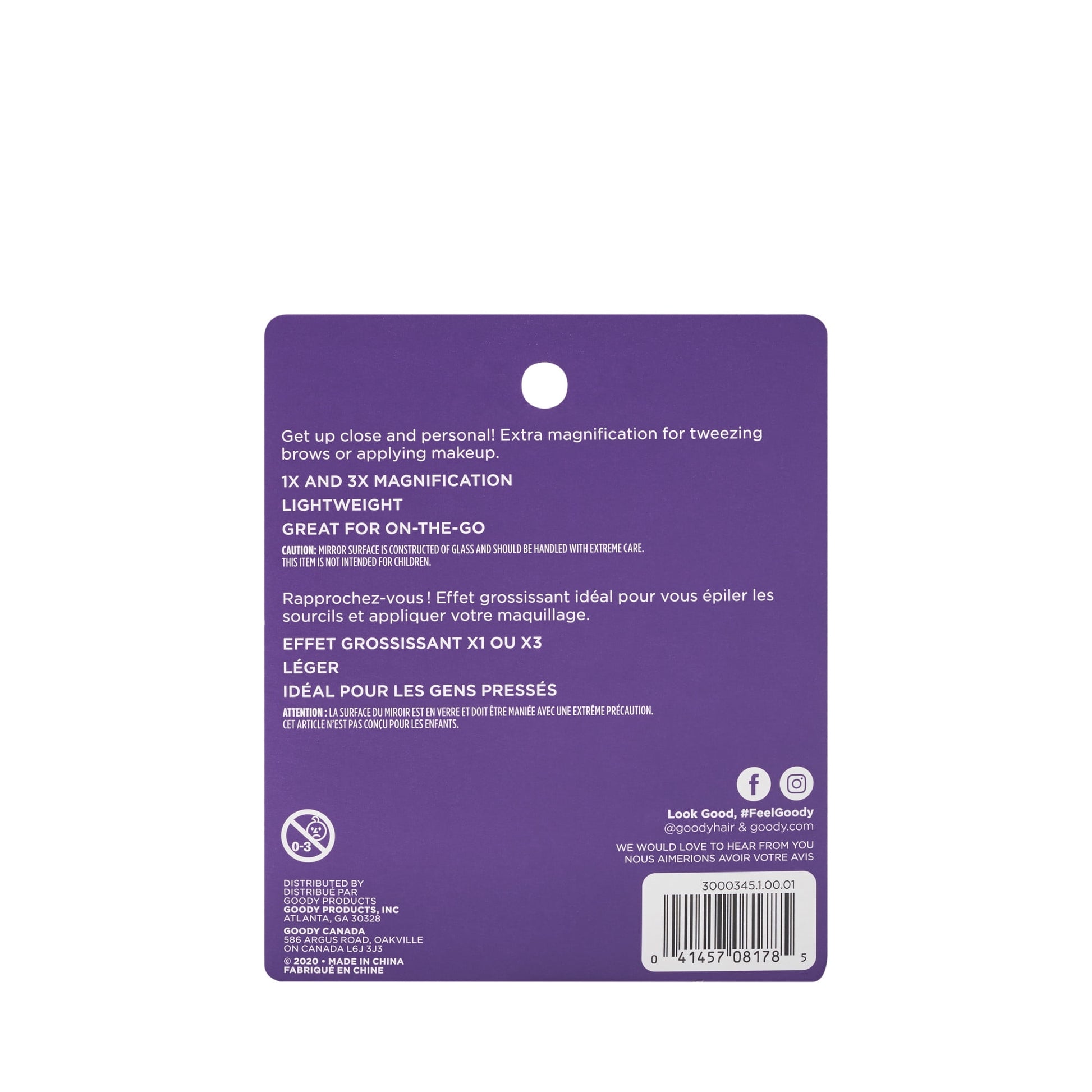 Goody Soft Touch Compact Mirror With Dual Magnification Assorted Colors 8178, 1.0 CT