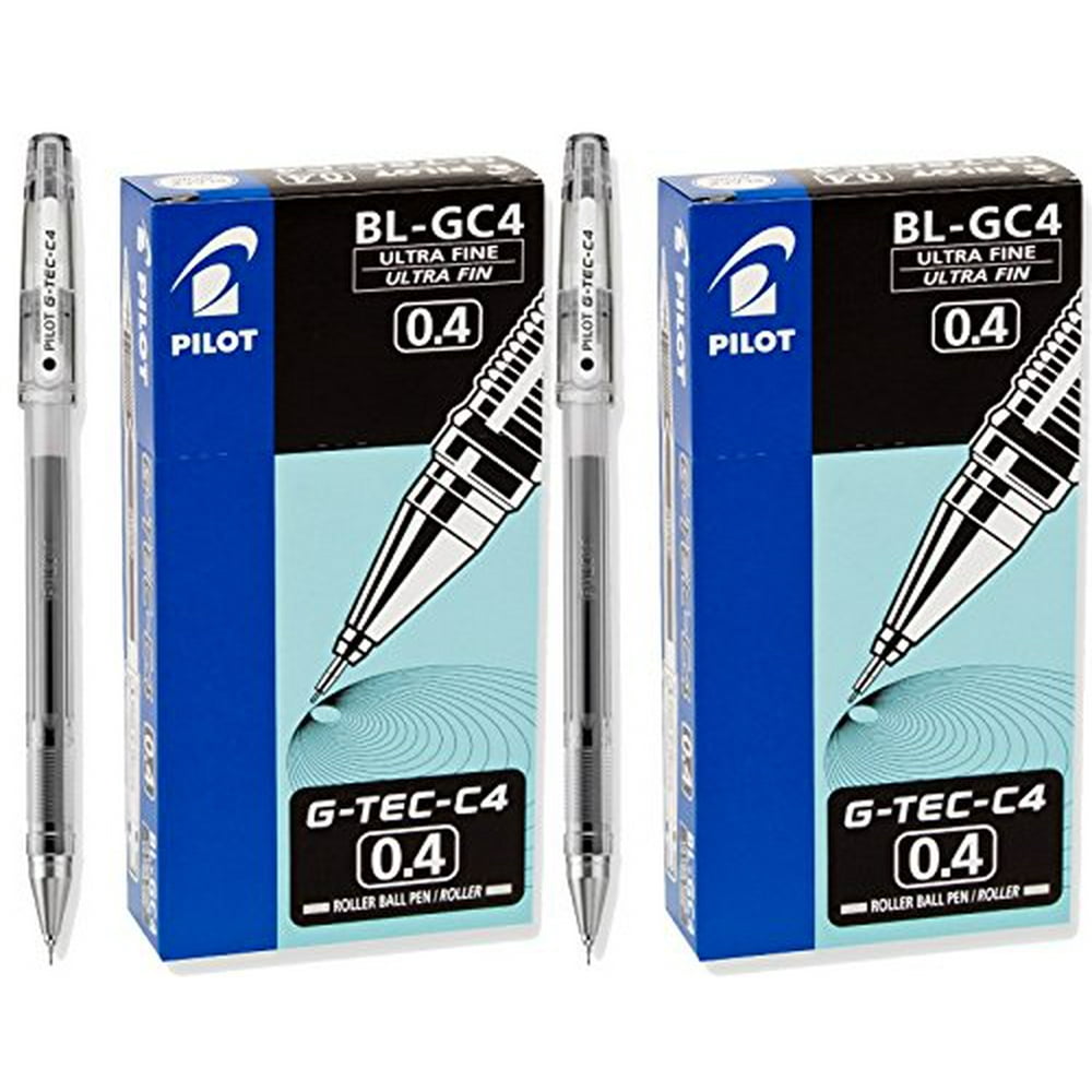 Pilot G-TEC-C Gel Ink Pens, Ultra Fine Point (0.4mm), Black, 2 Count