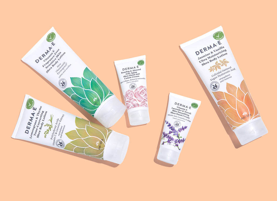 DERMA E BODY LOTION,ROSEHIP,ALMND