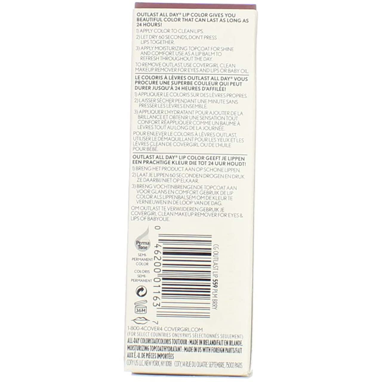 COVERGIRL Outlast All-Day Lip Color with Topcoat - 559 Plum Berry