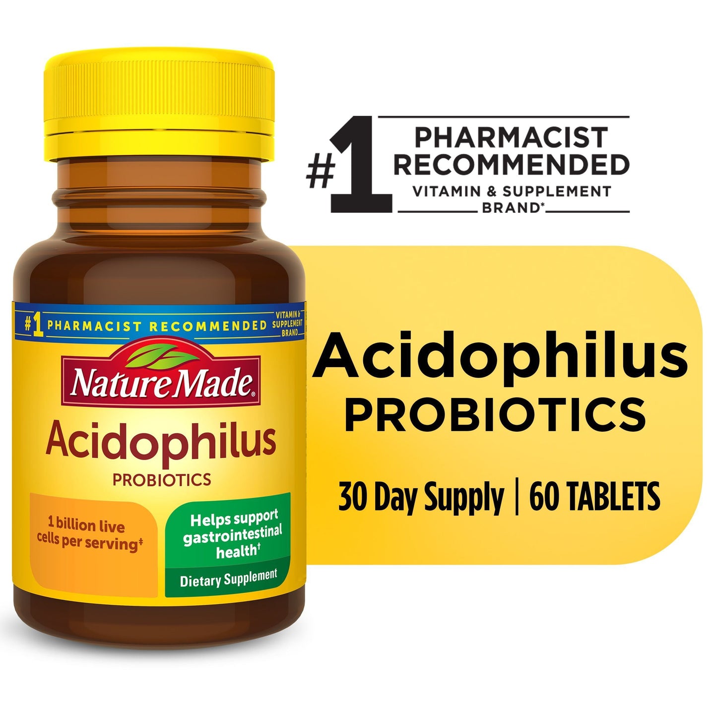 ACIDOPHILUS PROBIOTIC TAB 60CT NAT MADE