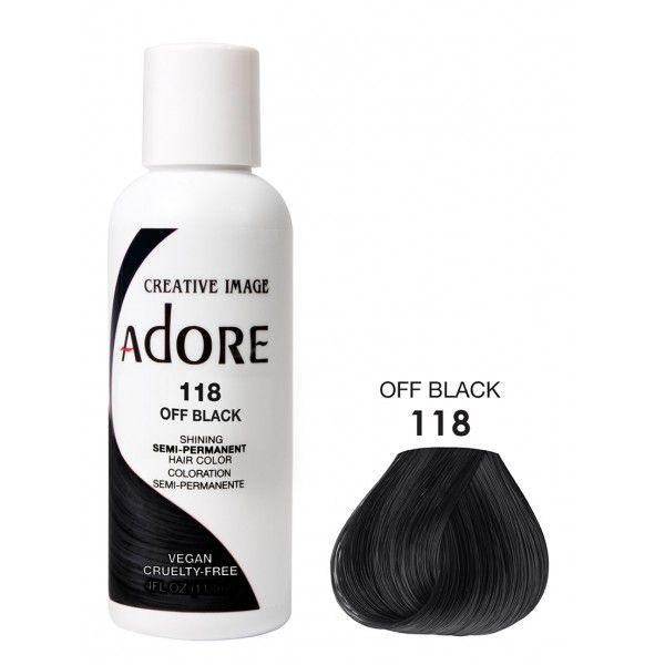Adore Semi-Permanent Haircolor #118 Off Black 4oz