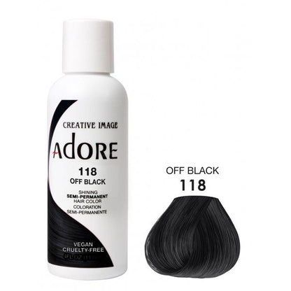 Adore Semi-Permanent Haircolor #118 Off Black 4oz