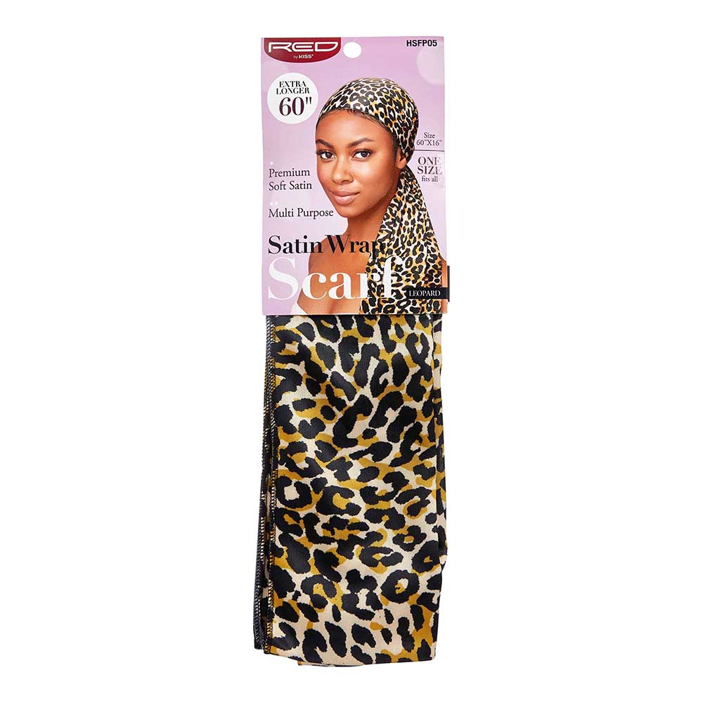 KISS Colors & Care Satin Wrap Scarf - Leopard