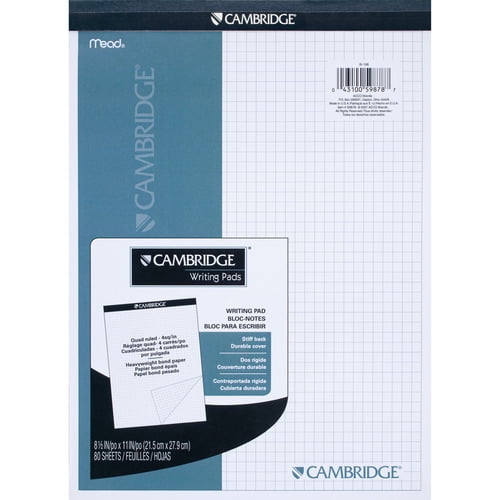 Cambridge® Bookbound Stiff-Back Quad Ruled Notebook