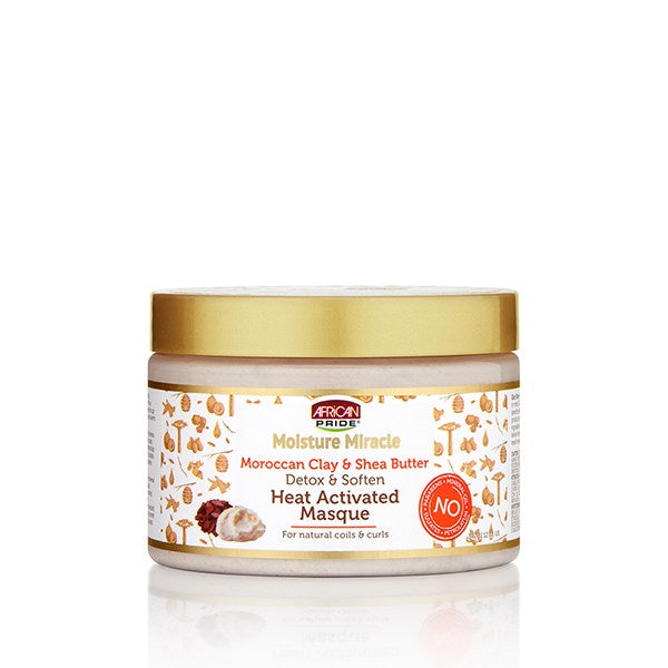 African Pride Heat Activated Masque Moroccan Clay/Shea 12oz
