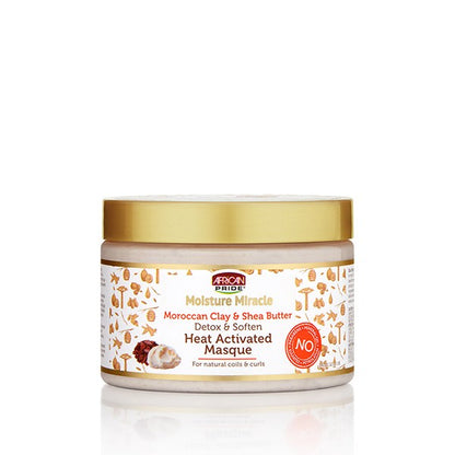 African Pride Heat Activated Masque Moroccan Clay/Shea 12oz