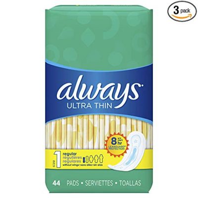 Always Pads Size 1 Ultra Thin 44 Count Regular