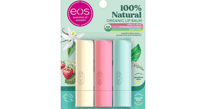 eos Natural Shea Lip Balm - Vanilla Bean, Sweet Mint, & Strawberry Sorbet, 3 count