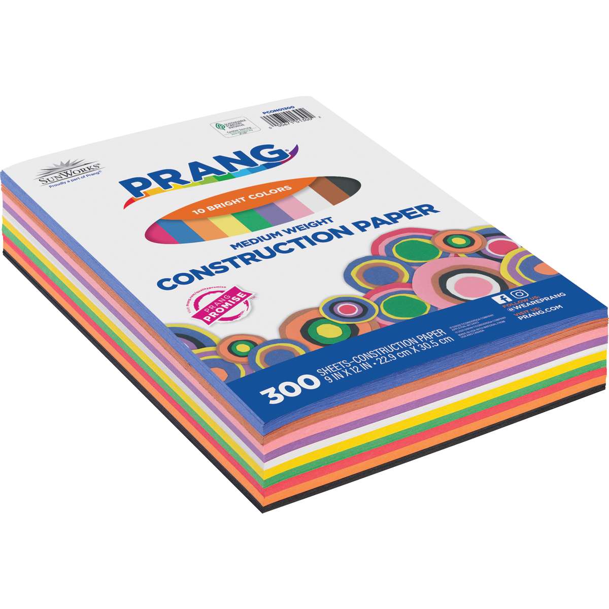 PRANG Construction Paper, 96 Sheets - 8 Assorted Colors, 9" x 12"