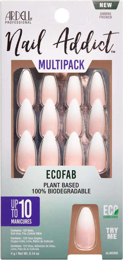 Ardell Nail Addict EcoFab Artificial Nail Set - Ombre French Multipack