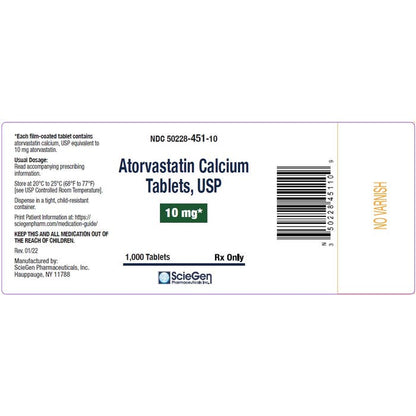 ATORVASTATIN TB 10MG 1000