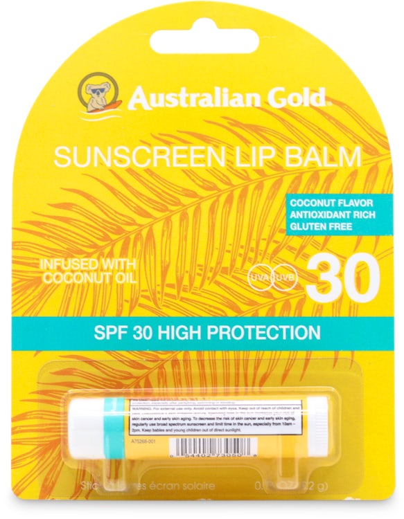 Australian Gold Spf#30 Lip Balm Sunscreen Coconut 0.15oz
