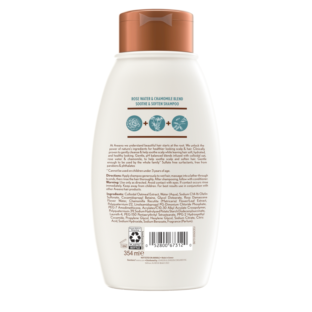 Aveeno Shampoo Rose Water & Chamomile Blend 12oz