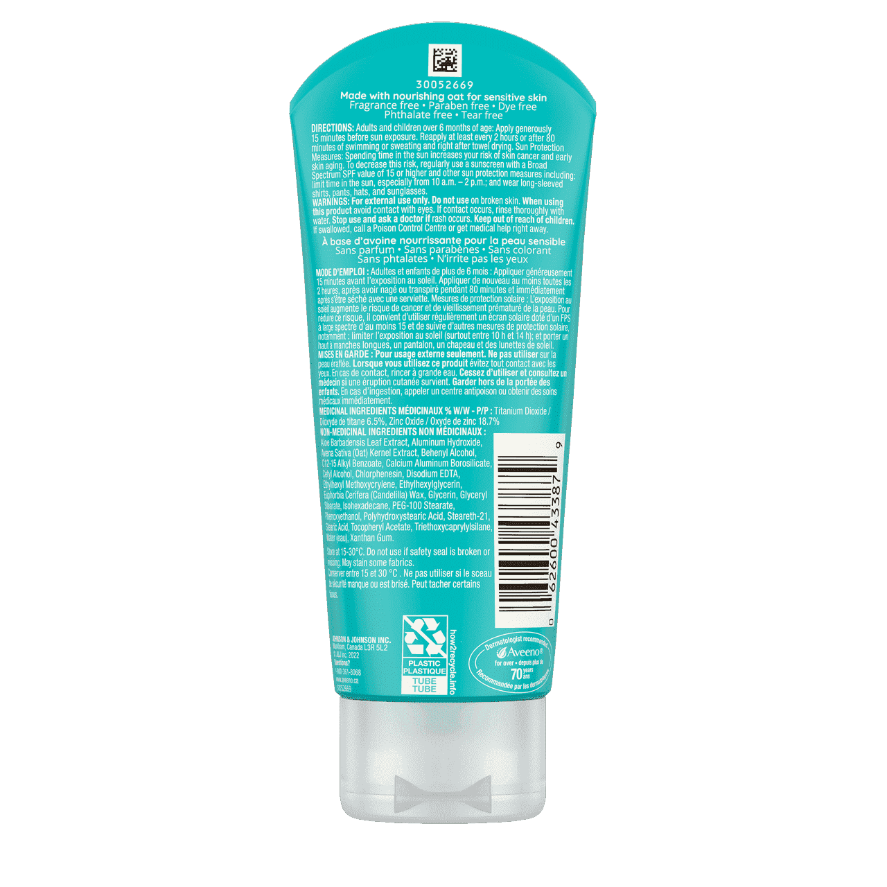 Aveeno Spf#30 Protect + Soothe Mineral Sunscrn Sensitive 3oz