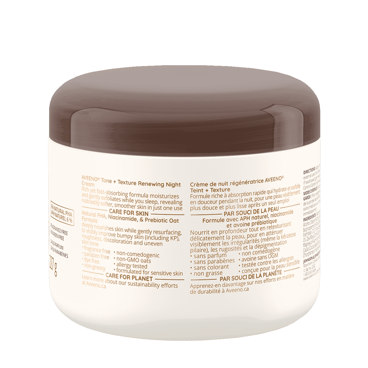 Aveeno Tone + Texture Renewing Night Cream 8oz Jar