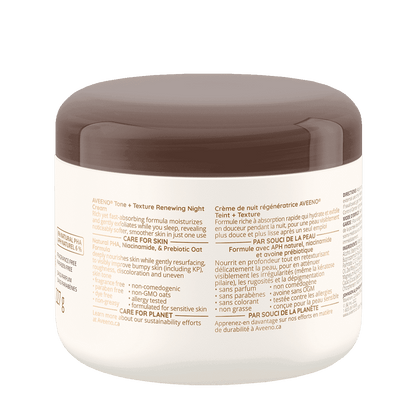 Aveeno Tone + Texture Renewing Night Cream 8oz Jar