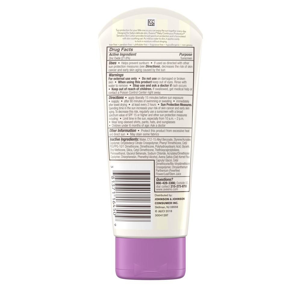 Aveeno Spf#50 Kids Sensitive Skin Zinc Oxide Sunscreen 3oz
