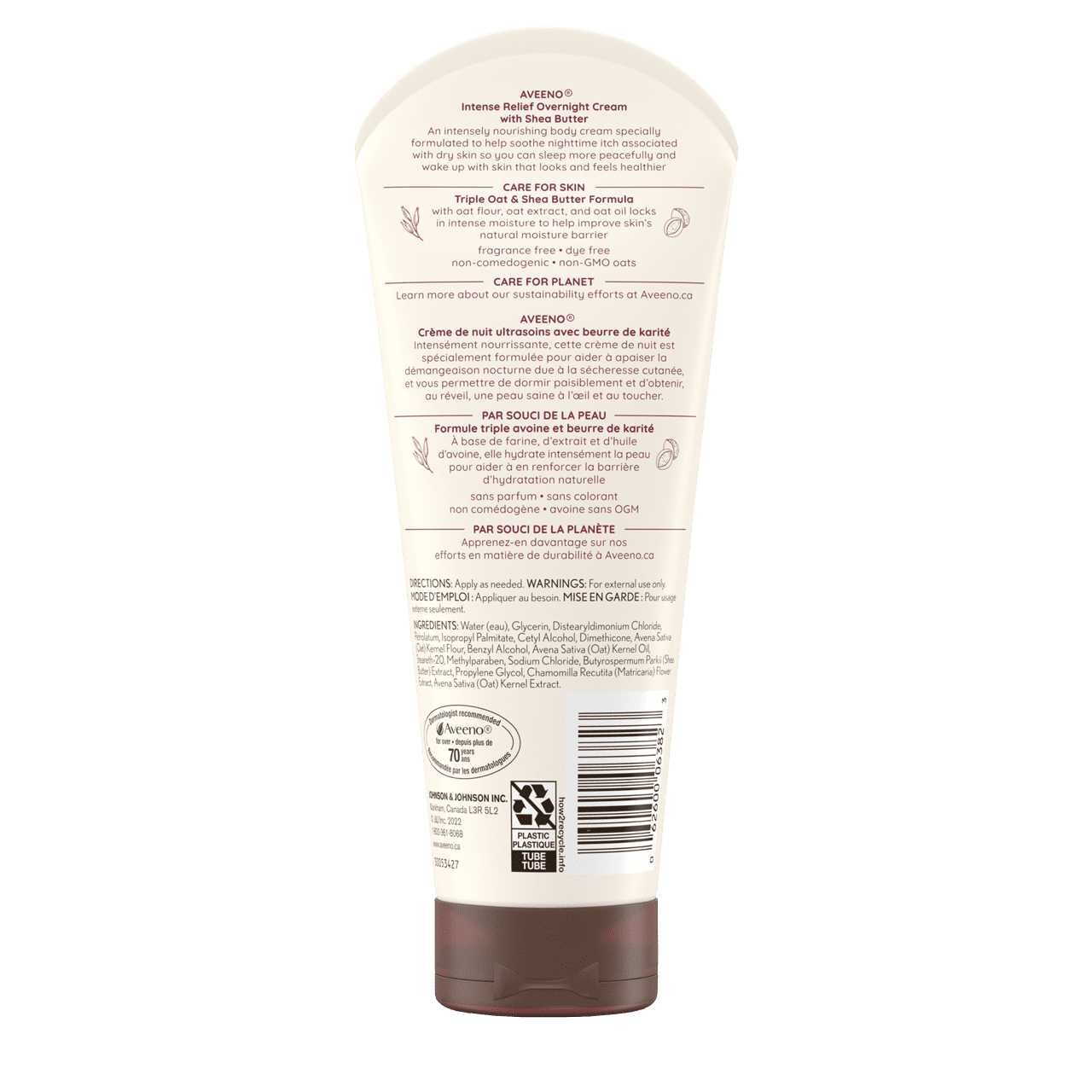 Aveeno Cream Intense Moisture Skin Relief Overnight 7.3oz