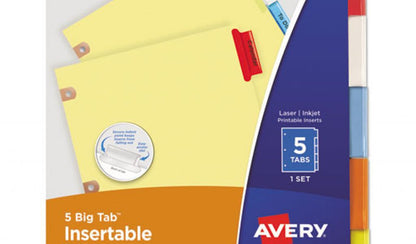 Avery Big Tab Insertable Dividers - Assorted, 8 count