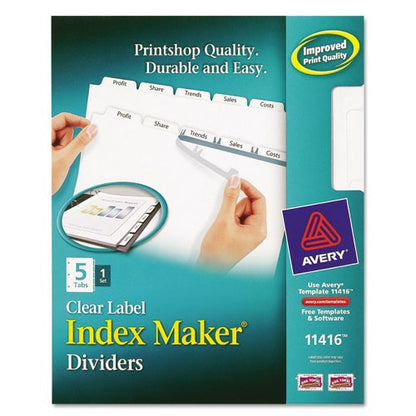 Avery Big Tab Insertable Dividers - Clear, 5 count
