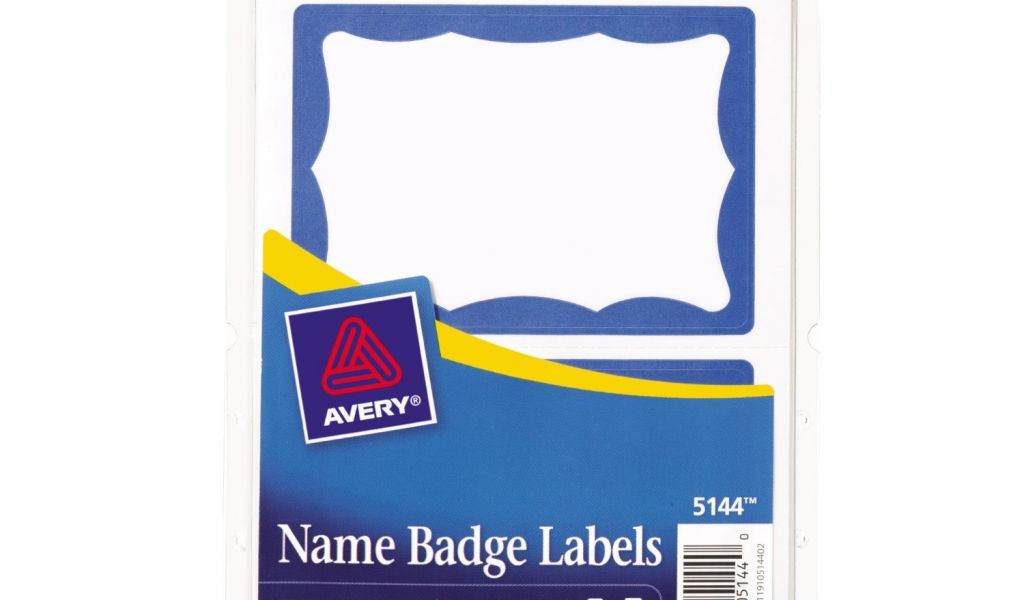 Avery Self-Adhesive Name Badge Labels - Blue and White, 25 count