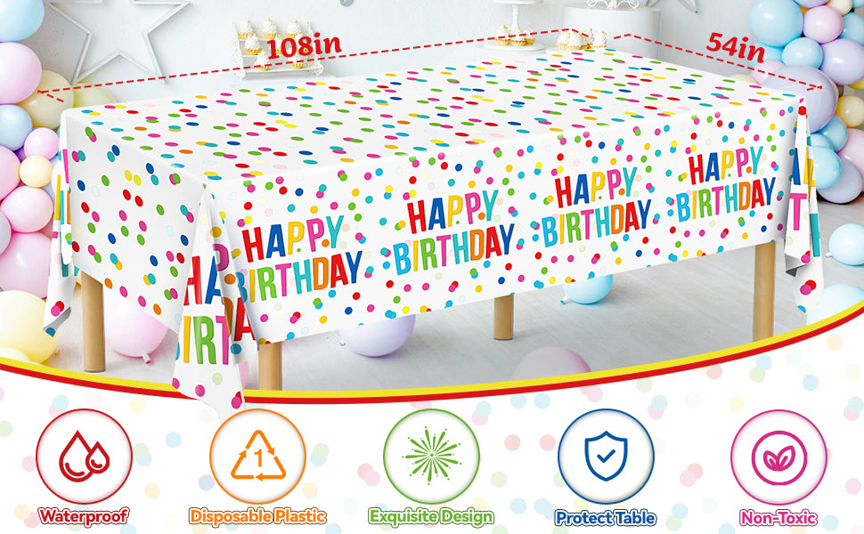 TABLECLOTH HPY BDAY PL54x108