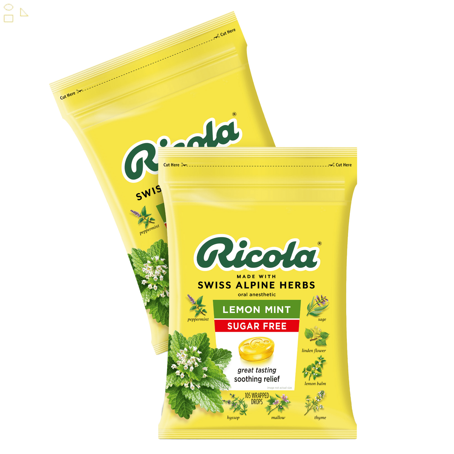 RICOLA COUGH DROP,SF LEMON MINT