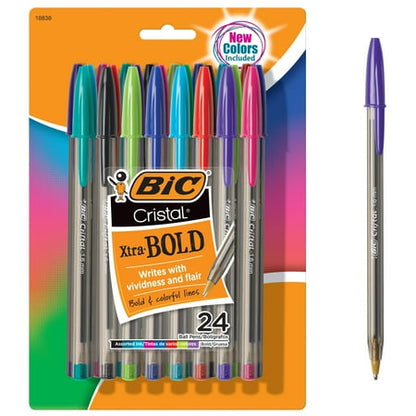 BiC Cristal Xtra Bold Ballpoint Pen - Assorted Colors, 8 count