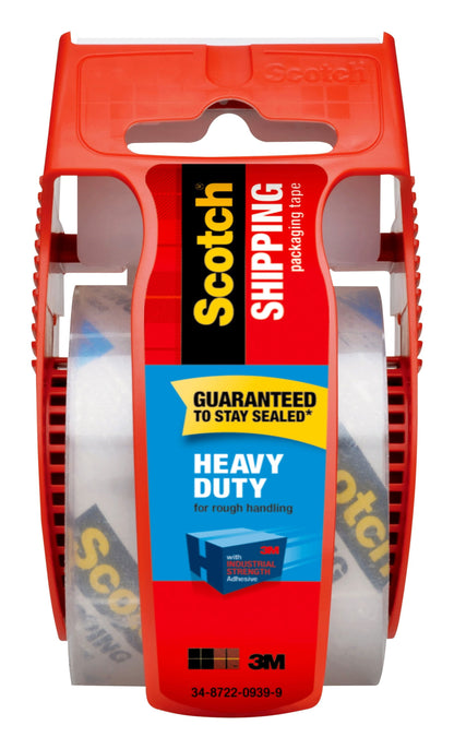 3M Scotch Heavy Duty Packaging Tape & Dispenser  Clear  1.88  x 54.6 yd