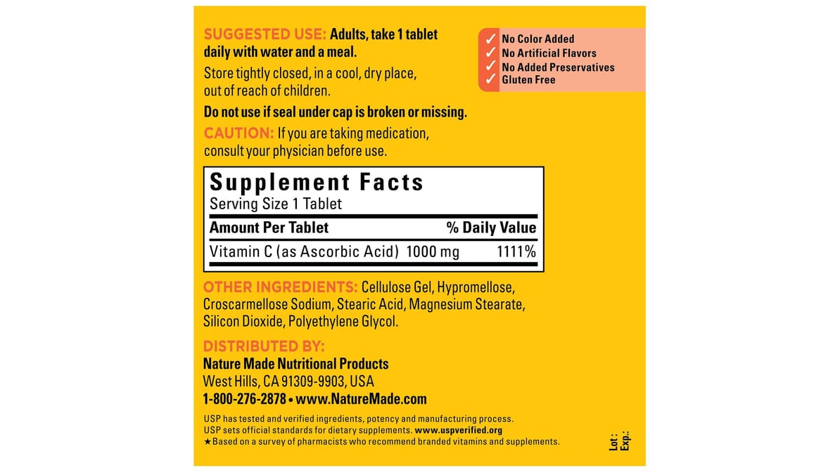 VITAMIN C 1000MG CHEW TAB 90CT NAT MADE