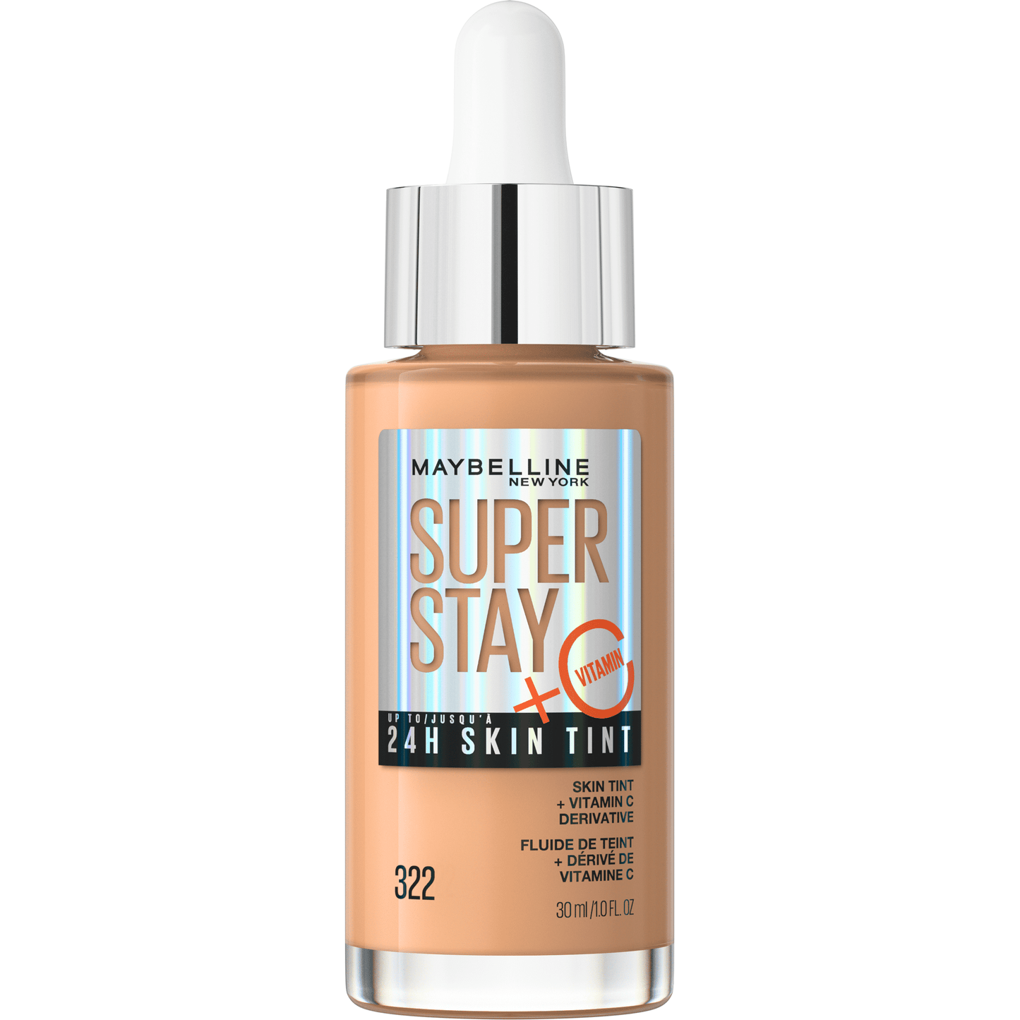 MAYBELLINE New York Super Stay Long-Lasting Skin Tint with Vitamin C, 322, 1 oz