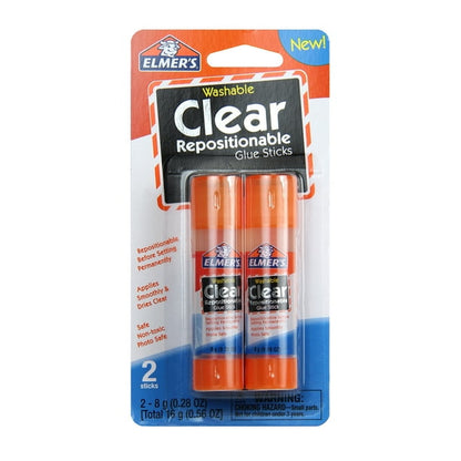 ELMER'S Re-Stick Glue Sticks - Clear, 2 count