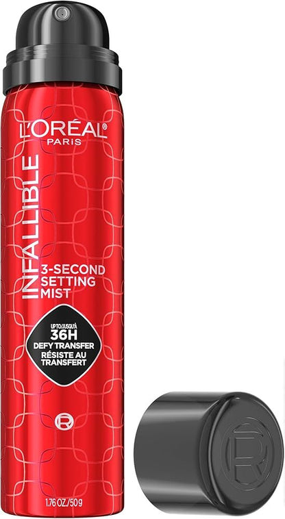 L'ORÉAL PARIS Infallible 3-Second Setting Mist Up to 36 Hour Wear Setting Spray, 1.76 oz