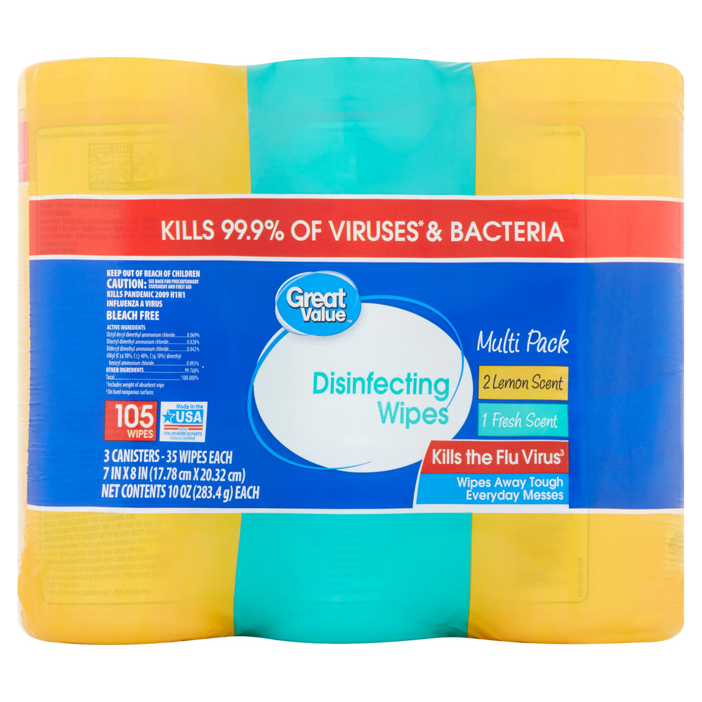 HOCLEANS ANTI BACTERIAL LEMON WIPES 50CT