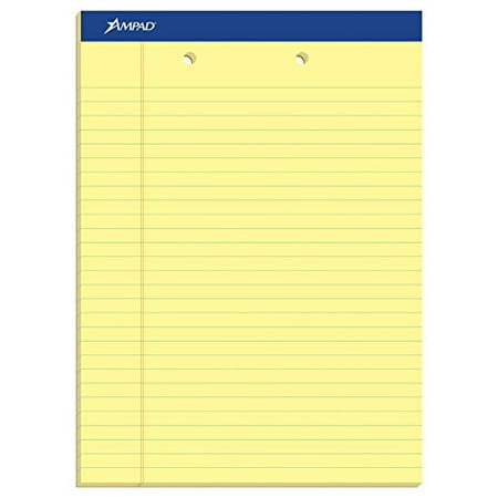 Ampad Evidence Perforated Pad, Size 8-1/2 x 11-3/4, White Paper, Legal Ruling