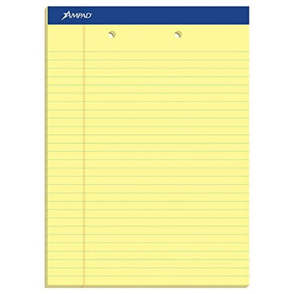 Ampad Evidence Perforated Pad, Size 8-1/2 x 11-3/4, White Paper, Legal Ruling