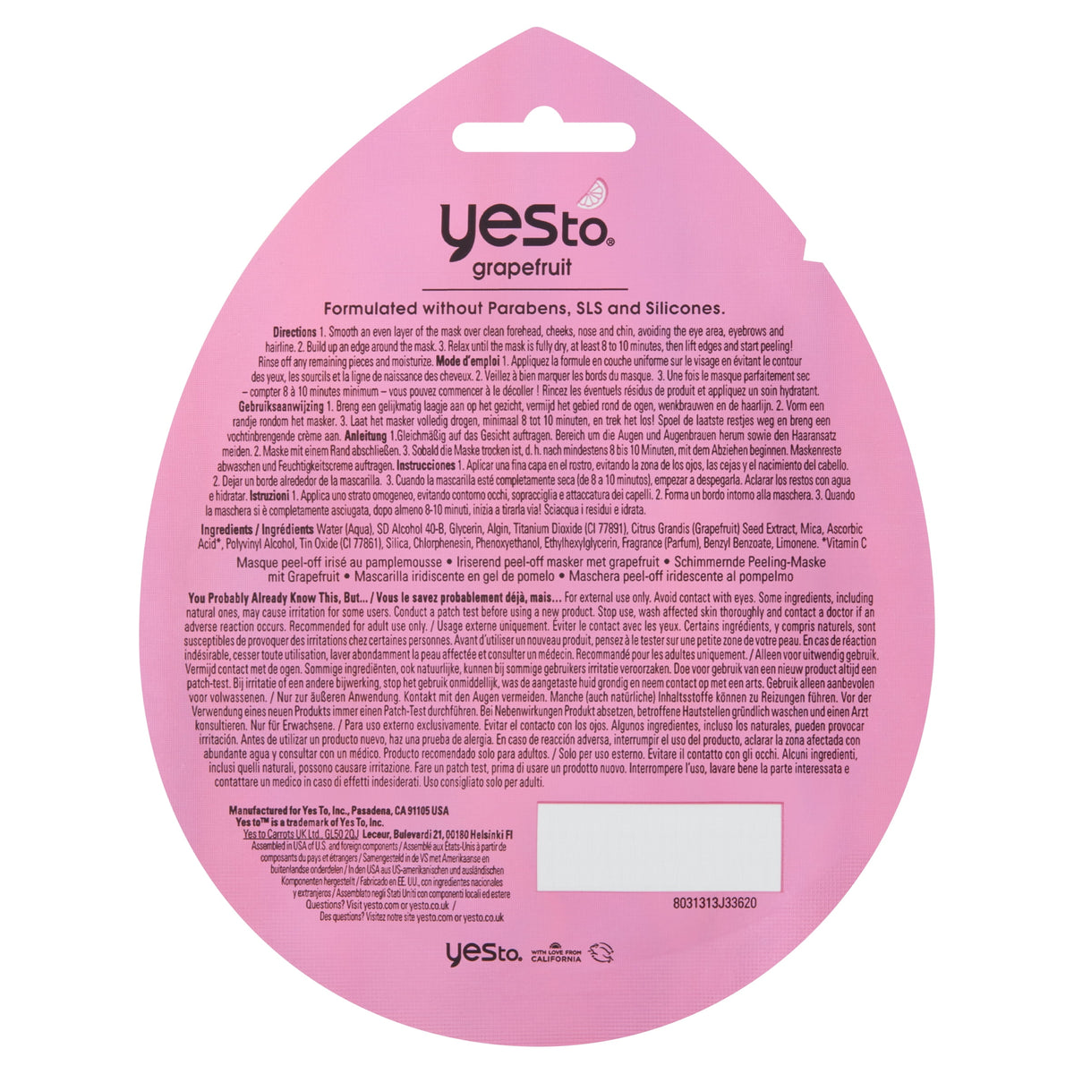 YES TO GRAPEFRUT MUD MASK DL06
